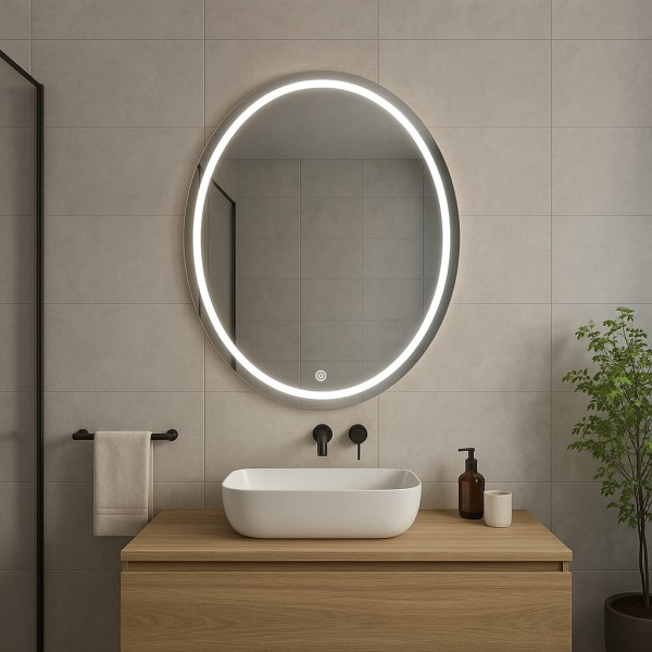 Дзеркало овальне з сенсорною кнопкою