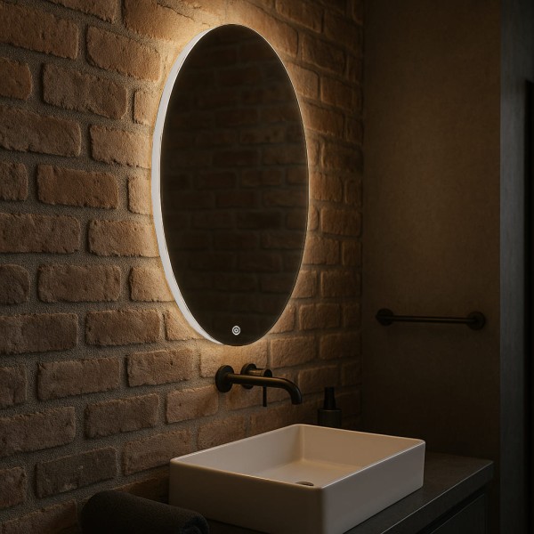 Дзеркало овальне з сенсорною кнопкою