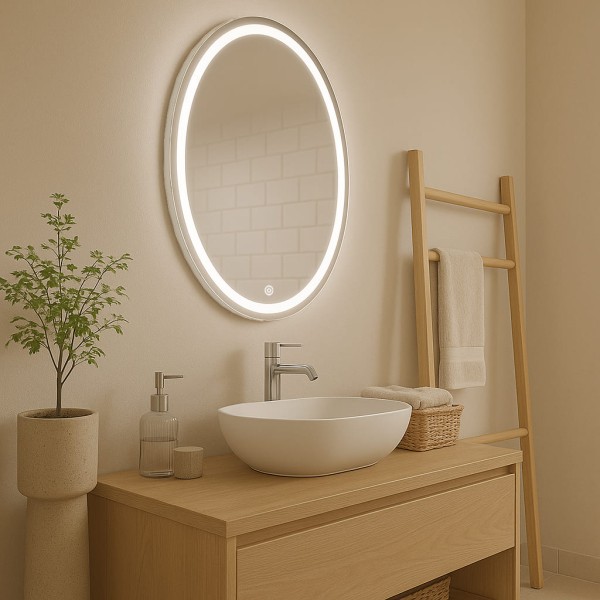 Дзеркало овальне з сенсорною кнопкою