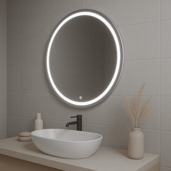 Дзеркало кругле з сенсорною кнопкою