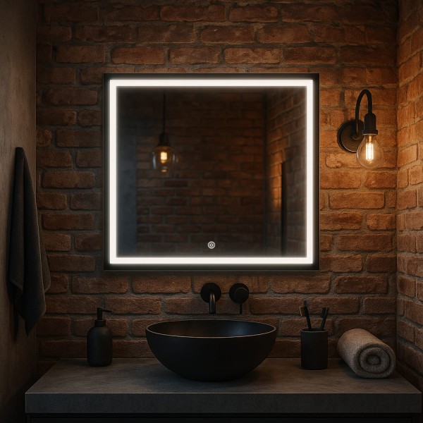 Дзеркало прямокутне горизонтальне з сенсорною кнопкою