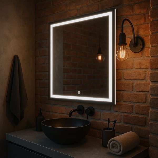 Дзеркало прямокутне горизонтальне з сенсорною кнопкою