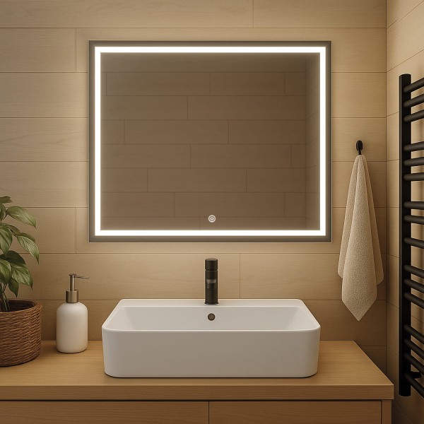 Дзеркало прямокутне горизонтальне з сенсорною кнопкою