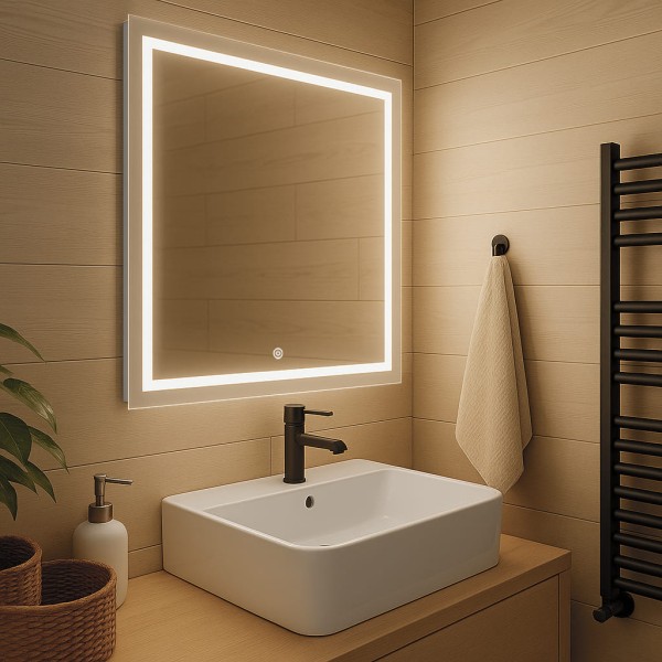 Дзеркало прямокутне горизонтальне з сенсорною кнопкою