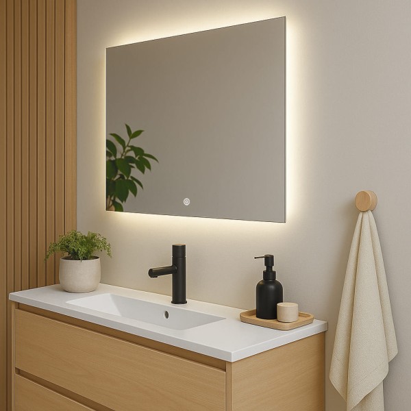 Дзеркало прямокутне горизонтальне з сенсорною кнопкою