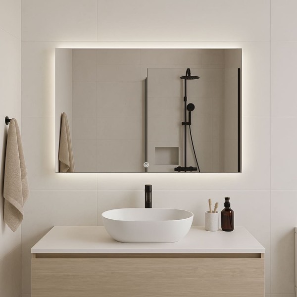 Дзеркало прямокутне горизонтальне з сенсорною кнопкою