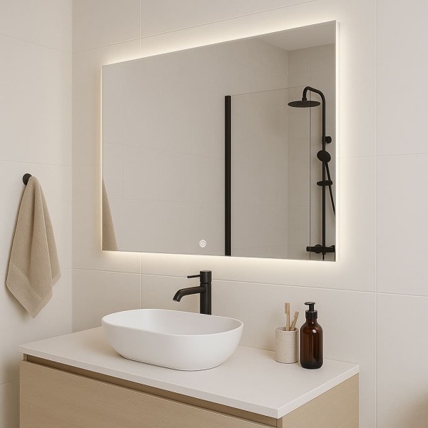 Дзеркало прямокутне горизонтальне з сенсорною кнопкою