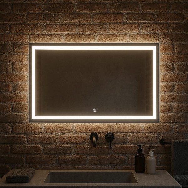 Дзеркало прямокутне горизонтальне з сенсорною кнопкою