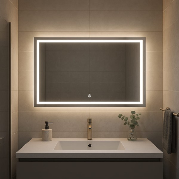 Дзеркало прямокутне горизонтальне з сенсорною кнопкою