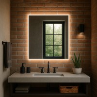 Зеркало прямоугольное вертикальное с сенсорной кнопкой