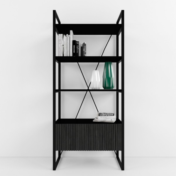 Стелаж ARRIS BLACK — стиль і функціональність для вашої вітальні