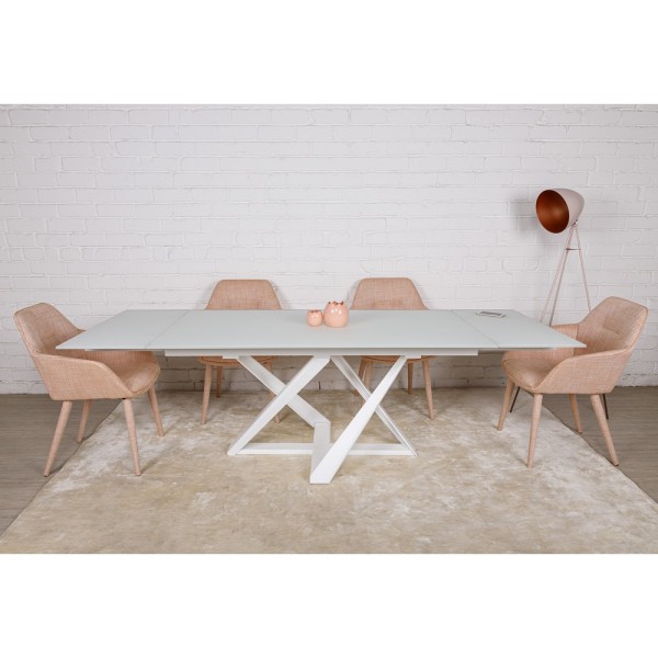 Стіл Fleetwood NEW (Флітвуд) скло — сучасний розкладний стіл для кухні