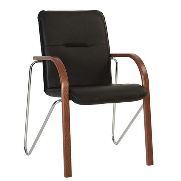 Стілець Salsa chrome — сучасний офісний стілець з дерев’яними підлокітниками