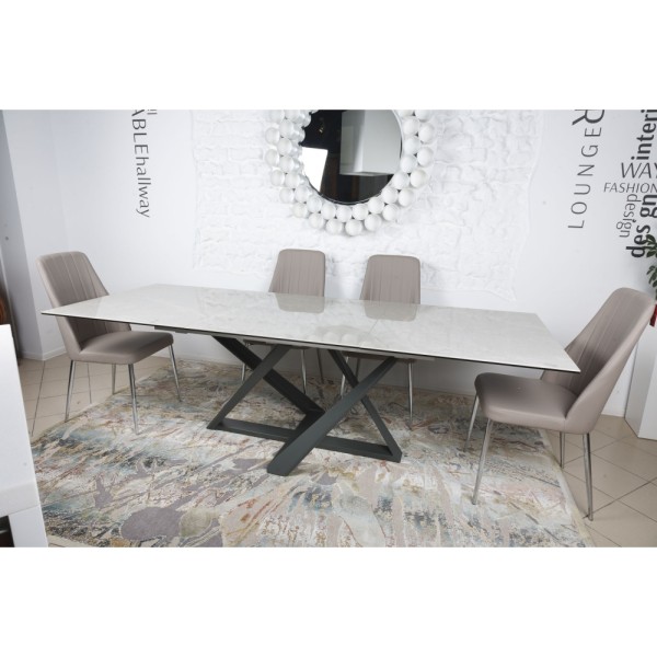 Стіл Fleetwood сірий глянець (кераміка) – сучасний та стильний для вашої кухні