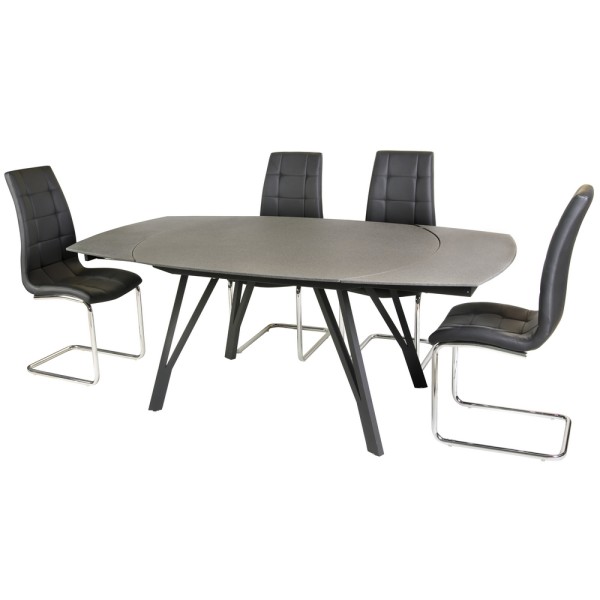 Стіл Stoneglass (Стоунгласс) - розкладний овальний стіл для кухні