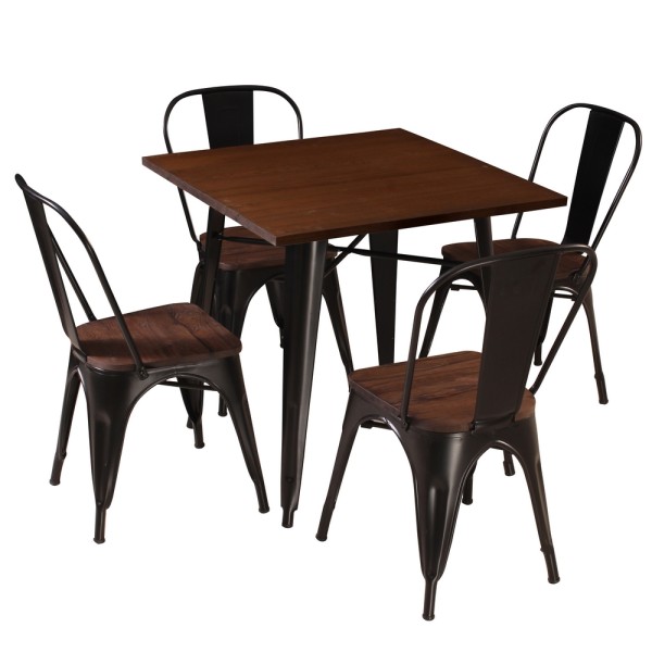 Стіл Loft горіх/чорний