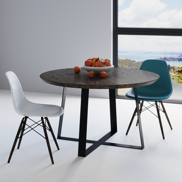 Кухонний стіл SW 062 з масиву ясеня та металу в стилі лофт