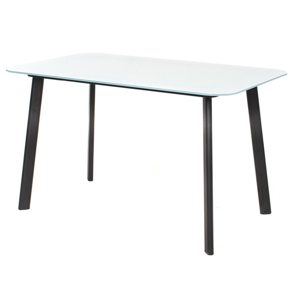 Кухонний стіл T-312 80х130 см з чорним каркасом і білою стільницею