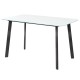 Кухонний стіл T-312 80х130 см з чорним каркасом і білою стільницею