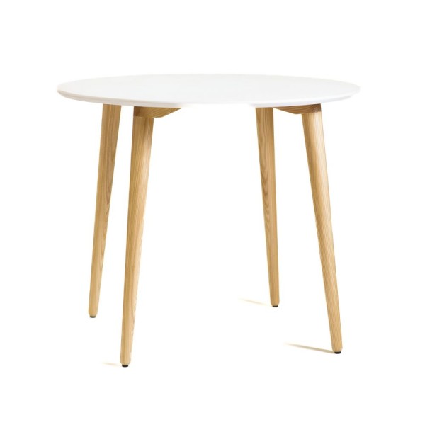 Стіл Dan круглий натуральний / білий – стильна та функціональна модель для вашого інтер'єру