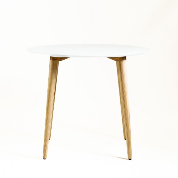 Стіл Dan круглий натуральний / білий – стильна та функціональна модель для вашого інтер'єру