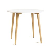 Стіл Dan круглий натуральний / білий