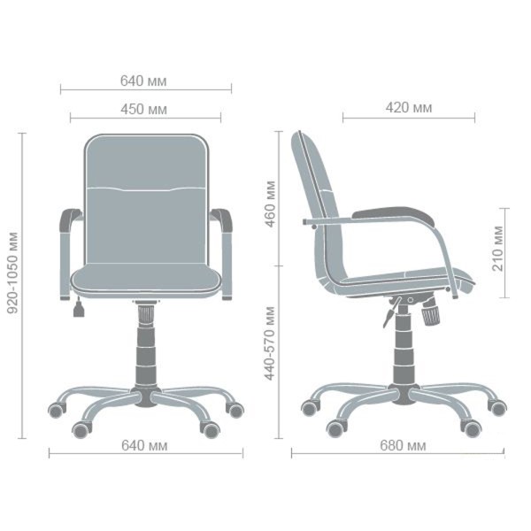 Крісло Самба-RC Хром горіх із кантом