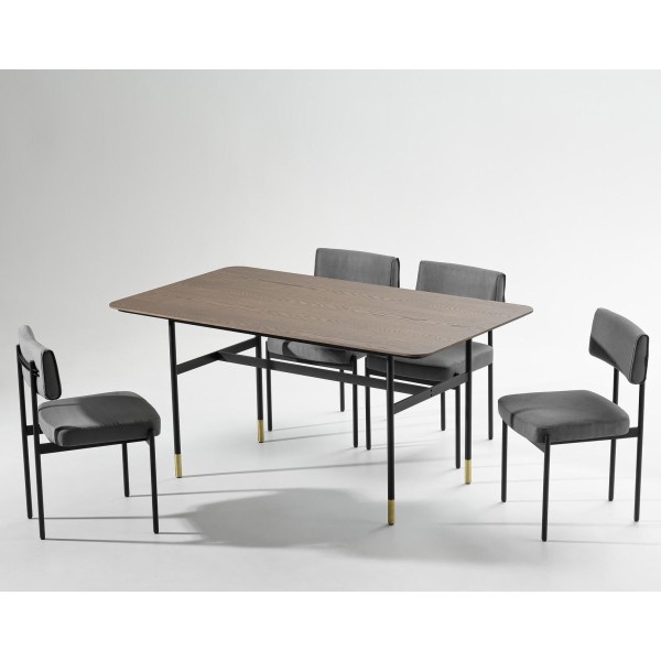 Стіл Canelli (Канелли) — стильний кухонний стіл з металу та шпону