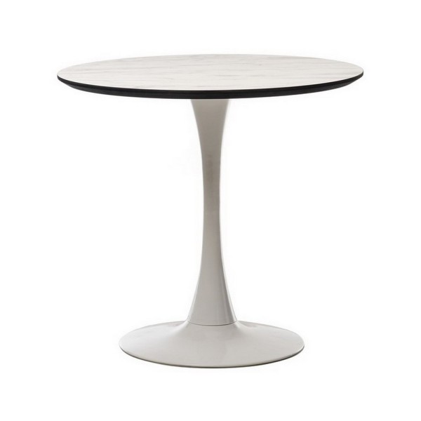 Стіл T-318 білий мармур d-80 см