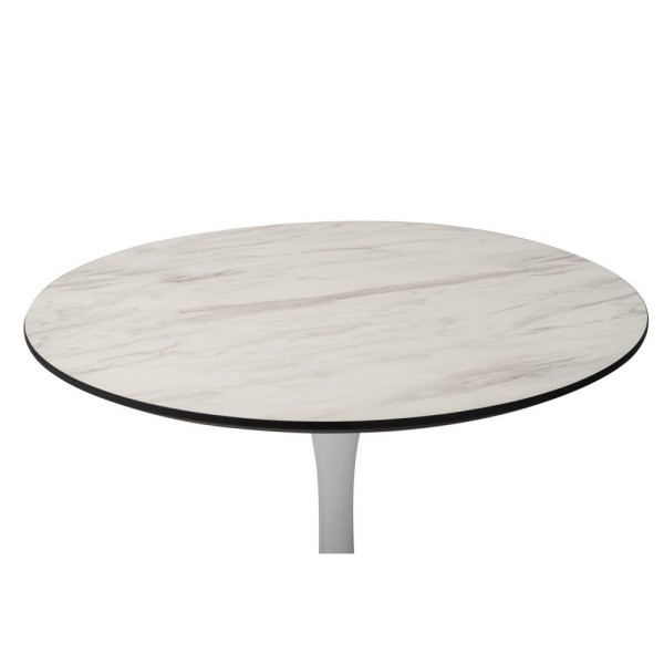 Стіл T-318 білий мармур d-80 см