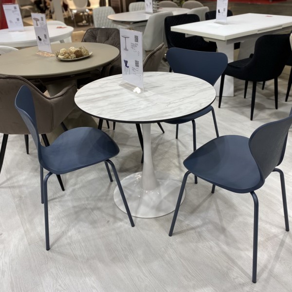 Стіл T-318 білий мармур d-80 см