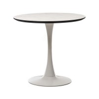 Стіл T-318 білий мармур d-80 см