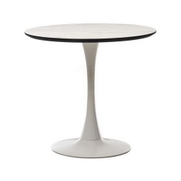 Стіл T-318 білий мармур d-80 см