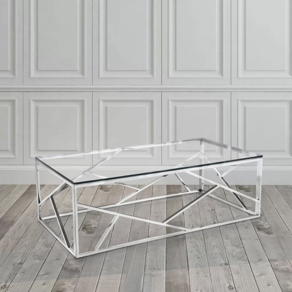 Журнальний стіл CF-1 прозорий/срібло – сучасний стиль для вашого інтер'єру