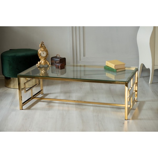 Журнальний стіл CL-1 прозорий/золото