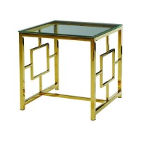 Кофейный стол CL-2 прозрачный/золото
