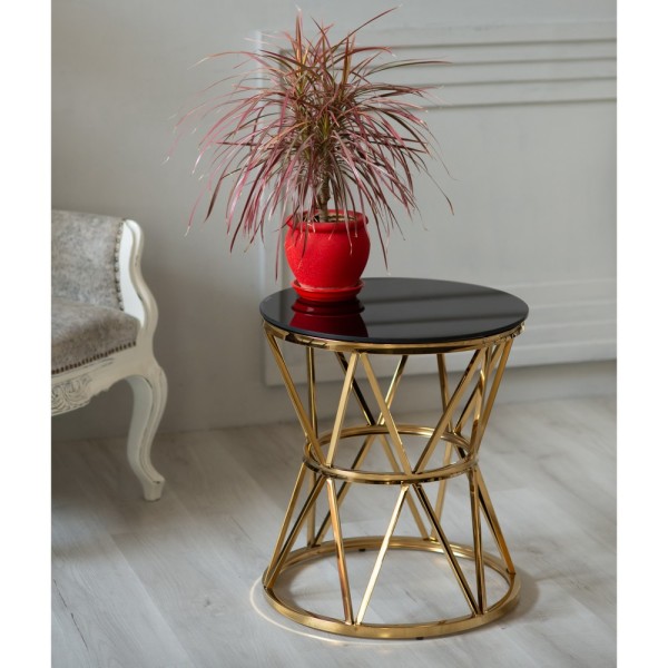 Журнальний стіл CH-1 чорний/золото для сучасного інтер'єру