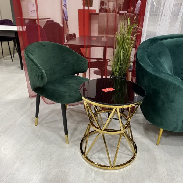 Журнальний стіл CH-1 чорний/золото для сучасного інтер'єру