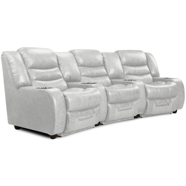 Прямий диван Честер Потрійний (шкіра)