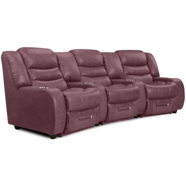 Прямий диван Честер Потрійний (шкіра)