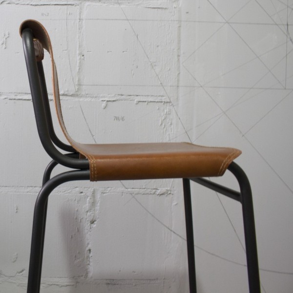 Барний стілець K9 (Barhocker) – сучасний стиль, метал і шкіра