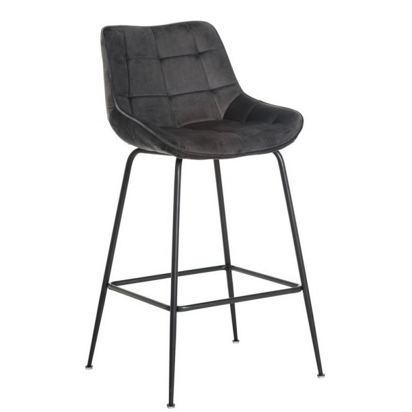 Барний стілець B-140: стильний металевий стілець з велюровим сидінням