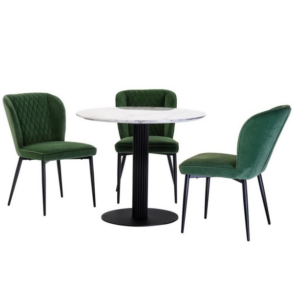 Стіл T-319 білий мармур d-90 см - ідеальний вибір для кухні та кафе