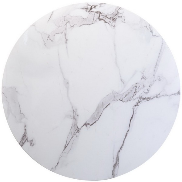 Стіл T-319 білий мармур d-90 см - ідеальний вибір для кухні та кафе