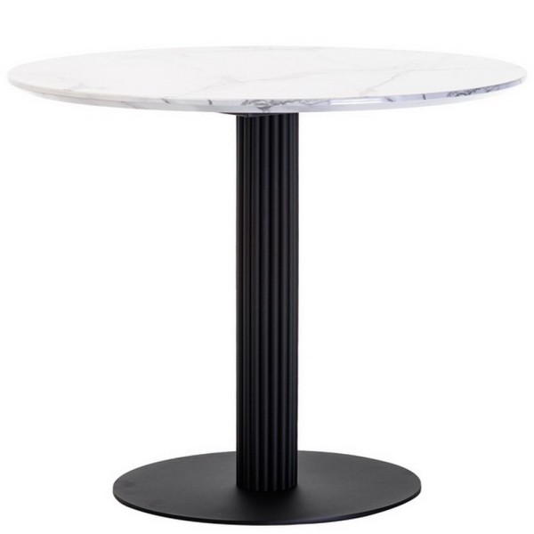 Стіл T-319 білий мармур d-90 см - ідеальний вибір для кухні та кафе