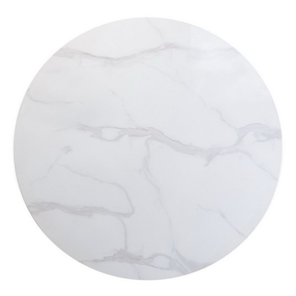 Стіл T-320 білий мармур/золото d-90 см