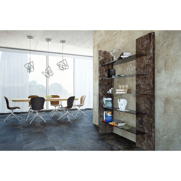 Стелаж Inviz з дерева та скла