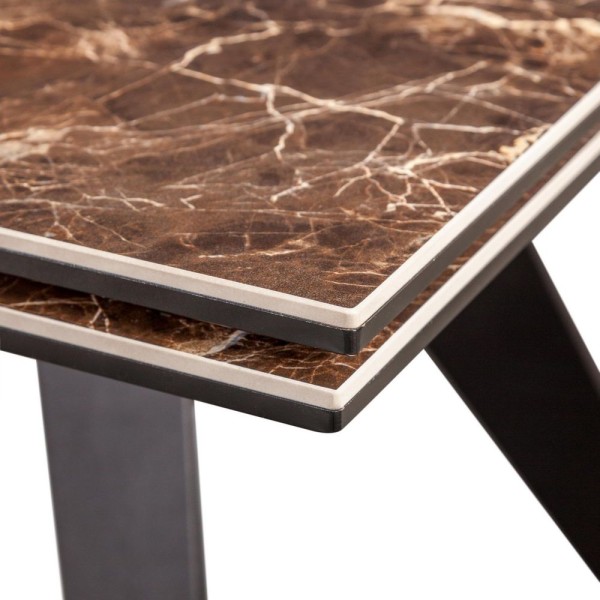 Стіл Keen Dark Emperador 160-240 см – сучасний розкладний стіл для кухні