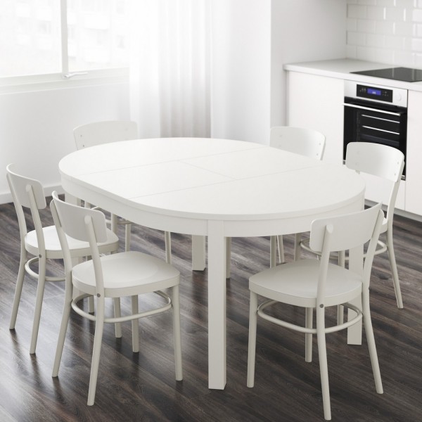 Стіл IK 195 — сучасний круглий розкладний стіл зі Швеції