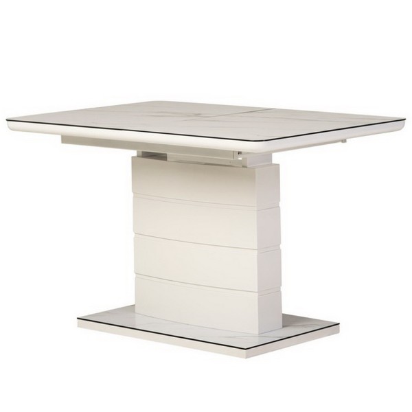 Стіл TM-49 білий кварц 120-160 см – Розкладний стіл для кухні